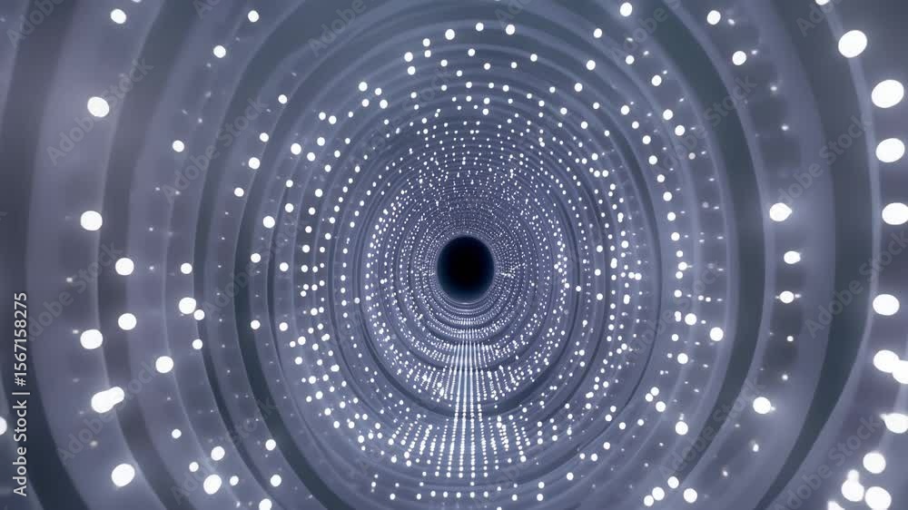 Aufkleber abstract tunnel with illuminated lights in a circular design