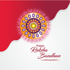 Raksha Bandhan Vector Invitation Card with Indian Motifs and Text