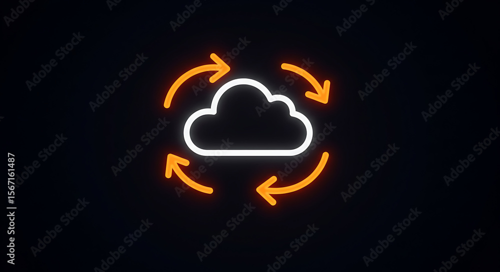 Fototapete cloud computing icon: a simple yet powerful visual representation of cloud computing, with a central