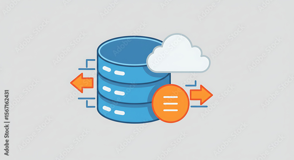 Poster cloud data integration: a conceptual illustration showcasing the seamless integration of data within