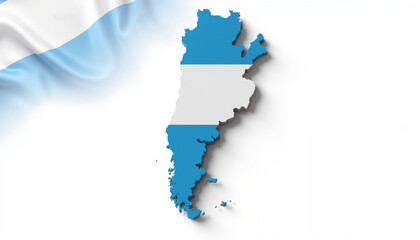 Fototapeta premium Argentina map shape with blue and white colors on white background - 