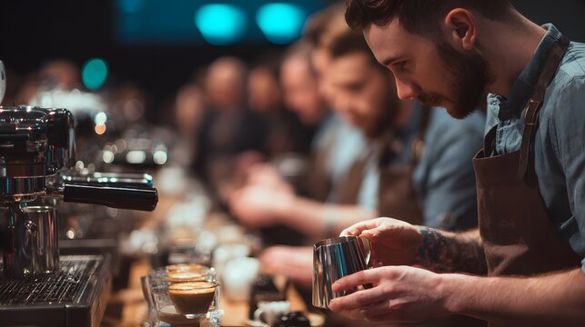 Barista training coffee preparation professional coffee shop skilled barista latte art coffee making class