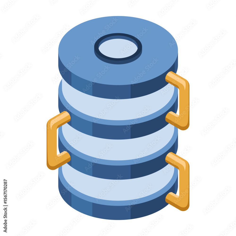 Poster isometric cloud database. cloud computing and file cloud storage. big data storage technology. isome