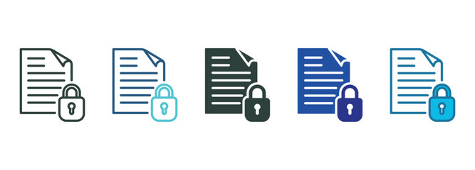 Confidential Icon Set Multiple Style Of