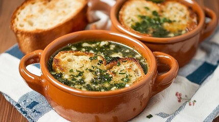 Traditional Sopa de Ajo Castile garlic bread soup winter warmer