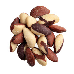 A pile of Brazil nuts, showcasing their natural textures and colors