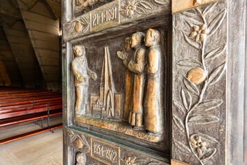 Bronze Relief Panel Inside the Basilica of Our Lady of Altagracia, Higüey
