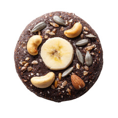 Fototapeta premium Close-up of a delicious cookie with banana and nuts