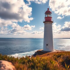 Naklejka premium lighthouse on the coast