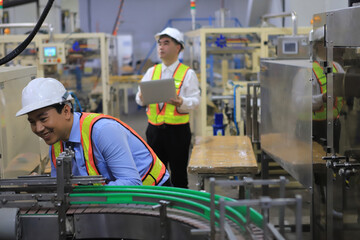 food engineer check process in food factory