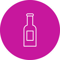 Alcohol Vector Line Pink Circle Icon Design