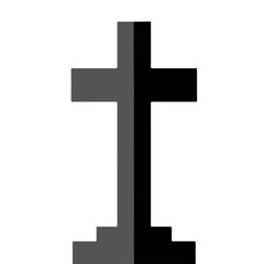 Black cross silhouette representing the concept of Halloween  