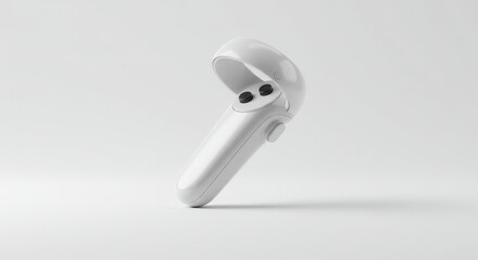 A white vr controller is isolated on white background