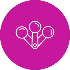 Measuring Spoons Vector Line Pink Circle Icon Design