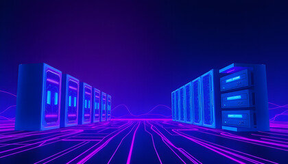 Isometric 3D Concept of Cloud Computing Network