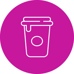 Latte Macchiato Vector Line Pink Circle Icon Design