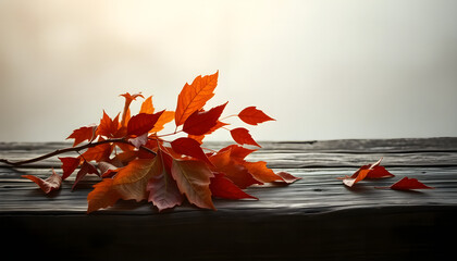 Autumn Still Life with Dry Leaves, Pine Cones and Candle
