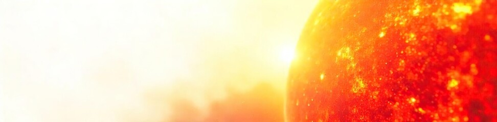 Scorching Summer Sun Intense Heat Radiating from Bright White Background