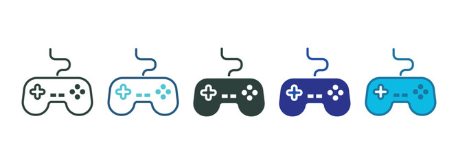 Gaming Icon Set Multiple Style Of