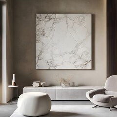 modern living room with marble in the wall