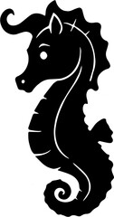 seahorse silhouette vector illustration, isolated on white
