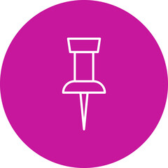 Pinned Vector Line Pink Circle Icon Design