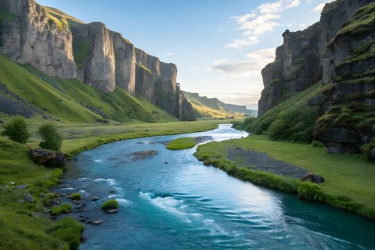 Aerial View of Turquoise Canyon Lake at Sunrise &ndash; Malatya Darende Scenic Landscape