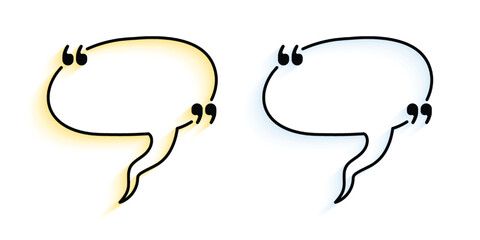 Vector Set of Empty Speech Frame Outline For Quotes And Conversation Template Design