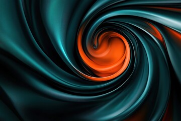 Abstract teal and orange swirl