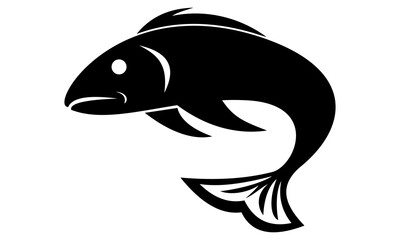 jumping fish silhouette vector