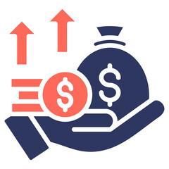 Profit glyph color icon