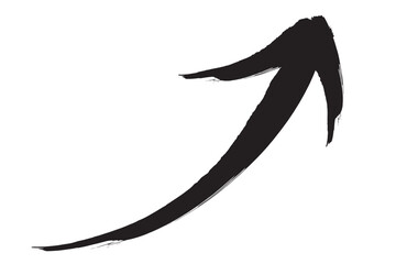 上がるイメージの筆で描いた矢印のイラスト