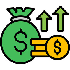 Revenue lineal color icon