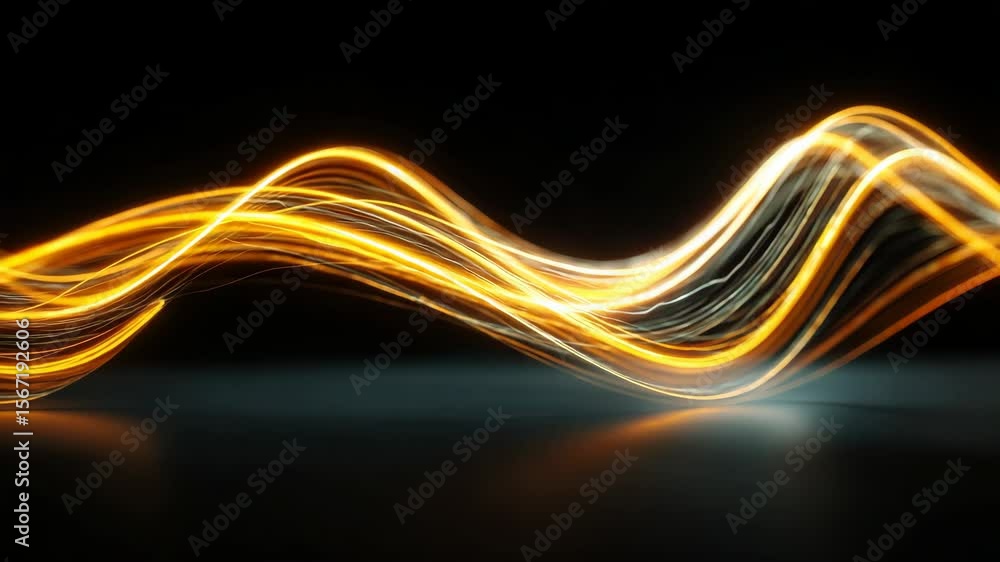 Poster dynamic light trails creating abstract visual effects for modern design