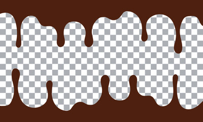 Vector Chocolate Falling Drops On Transparent Background