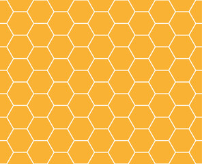 Honeycomb pattern in vibrant yellow with white outlines showcasing geometric design elements