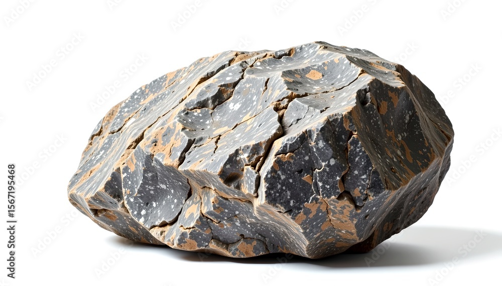 Poster a close-up image of a textured rock with a rough surface, showcasing geological details