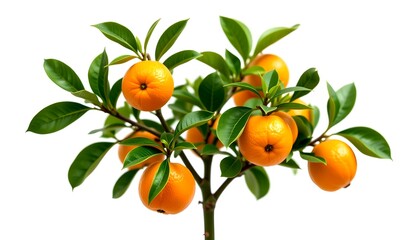 a vibrant orange tree with juicy fruits and lush green leaves