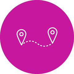 Map Pointer Vector Line Pink Circle Icon Design