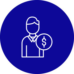 Businessman  Vector Line Pink Circle Icon Design