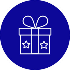 Gift  Vector Line Pink Circle Icon Design