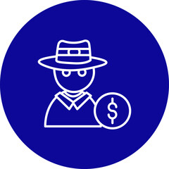 Fraud  Vector Line Pink Circle Icon Design