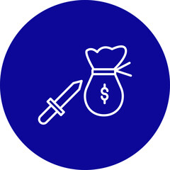 Extortion  Vector Line Pink Circle Icon Design