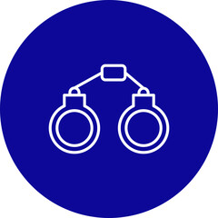 Handcuffs  Vector Line Pink Circle Icon Design