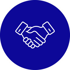 Handshake  Vector Line Pink Circle Icon Design