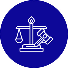 Law  Vector Line Pink Circle Icon Design