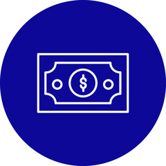 Money  Vector Line Pink Circle Icon Design