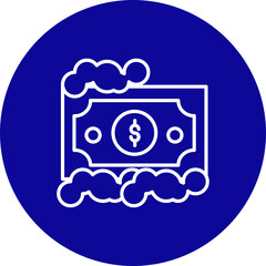 Money Laundering  Vector Line Pink Circle Icon Design