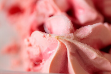 Cold Creamy Strawberry Ice Cream with Smooth Dairy Texture