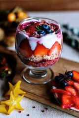 dessert with strawberry